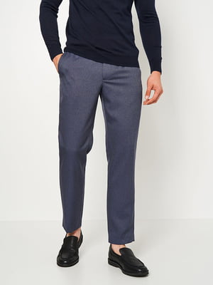 Класичні темно-сірі штани з візерунком "ялинка" | 6811452