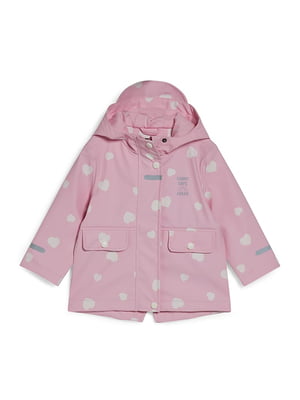 Розовый дождевик с принтом и светоотражающими деталями | 6811457