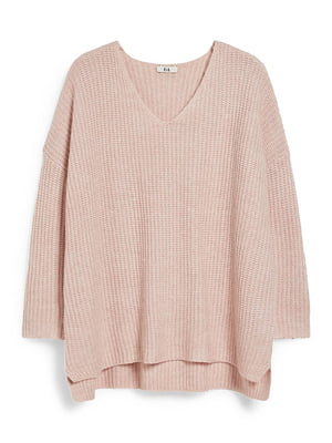 Вязаный пуловер розового цвета | 6811705