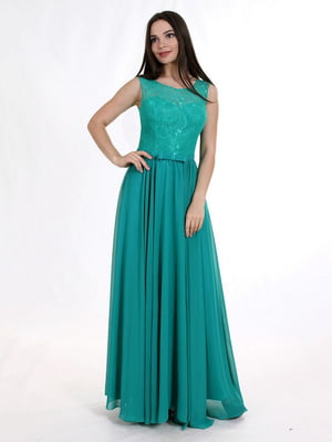 Сукня зелена вечірня дизайнерська довга в підлогу | 6764657