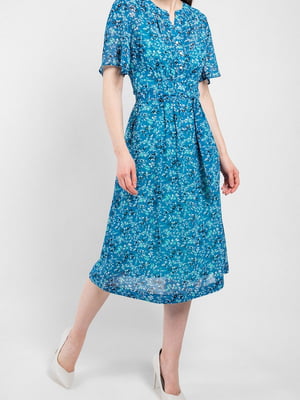 Сукня блакитна в квіточки шовкова “Дженіфер” | 6764952