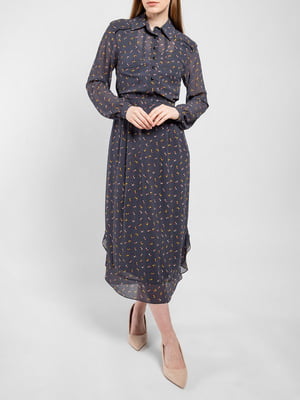 Сукня шовкова дизайнерська сіра "Флірт" | 6765015