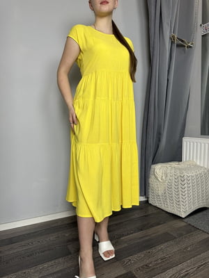 Літня сукня ярусна жовта | 6765685