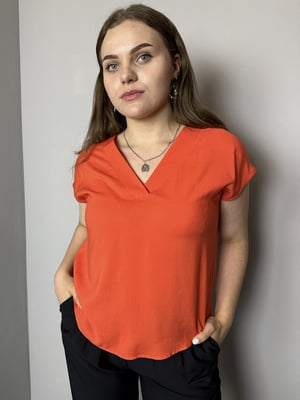 Блуза помаранчева з легкої віскозної тканини | 6765933