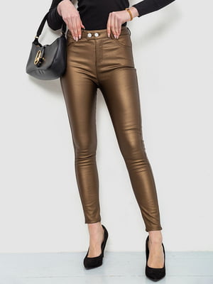Темно-золотистые обтягивающие брюки | 6810269