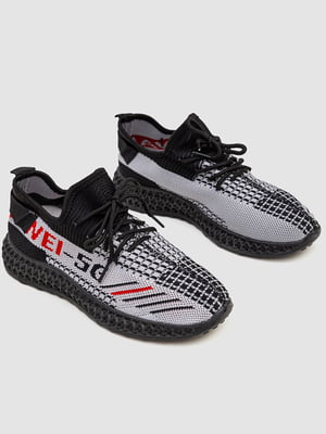 Черно-серые текстильные кроссовки | 6810380