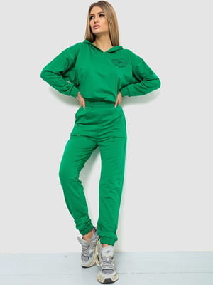 Зеленый костюм: укороченное худи, джоггеры | 6810548