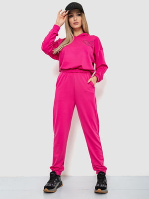 Рожевий костюм: укорочене худі, джогери | 6810550