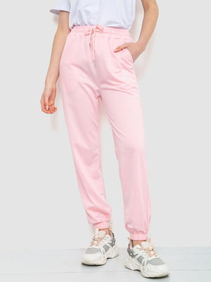 Светло-розовые брюки с манжетами на резинке | 6810570