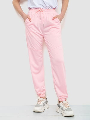 Рожеві штани з манжетами на резинці | 6810573