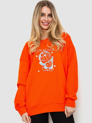 Базовый оранжевый свитшот с принтом | 6812430