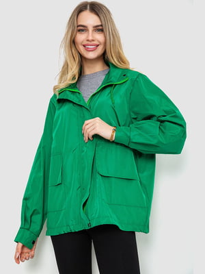 Зеленая ветровка oversize с накладными карманами | 6812502