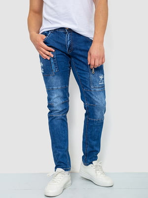 Сині джинси з потертостями | 6812529