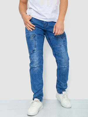 Синие джинсы с потертостями | 6812530