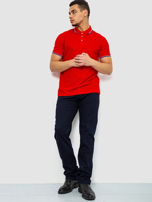 Червона бавовняна футболка-поло на ґудзиках | 6812565