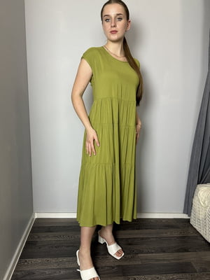 Літня сукня ярусна зелена | 6765962