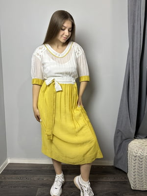 Сукня довжини міді жовта | 6766036