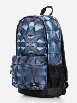 Синий рюкзак с ярким принтом | 6812145