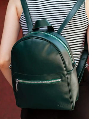 Зелений рюкзак з екошкіри | 6812151