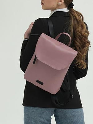 Рюкзак пудрового кольору з лаконічним дизайном | 6812157