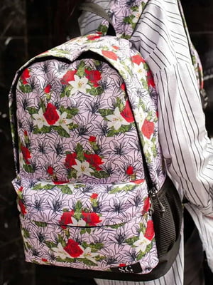 Рожевий рюкзак з яскравим принтом та 3D сіткою | 6812162