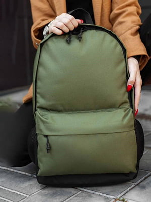 Рюкзак кольору хакі з екошкіри | 6812191