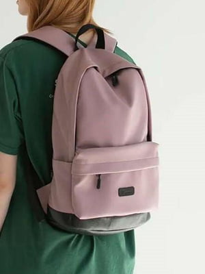 Рюкзак пудрового кольору з екошкіри | 6812194