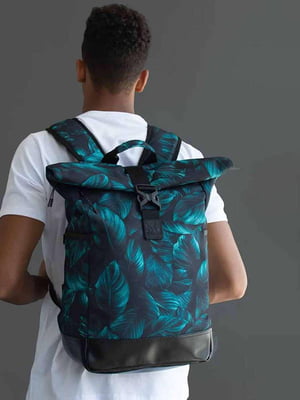 Рюкзак бірюзового кольору з конструкцією "гolltoр" | 6812201