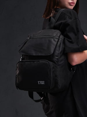 Чорний рюкзак з великими кишенями-органайзерами для гаджетів | 6812246