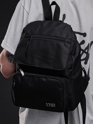 Чорний рюкзак з великими кишенями-органайзерами для гаджетів | 6812247