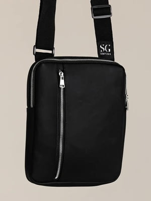 Чорна матова сумка-месенджер на підкладці | 6812367