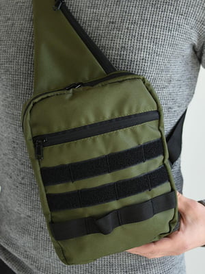 Тактическая сумка цвета хаки с липучкой для шеврона | 6812388