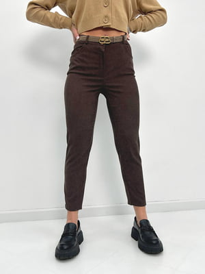 Класичні вельветові штани Axel шоколадного кольору | 6812720