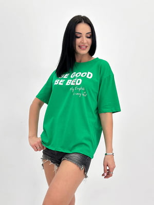 Повседневная зеленая футболка English | 6812722