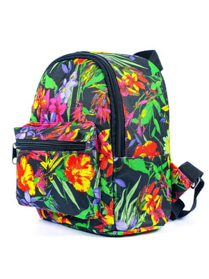 Маленький різнокольоровий рюкзак з квітковим принтом | 6812734