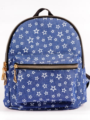 Блакитний джинсовий рюкзак із зірками | 6812737