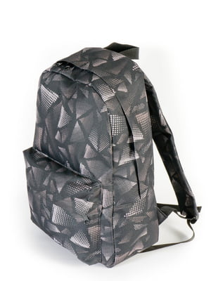 Сірий рюкзак з абстрактним принтом | 6812749