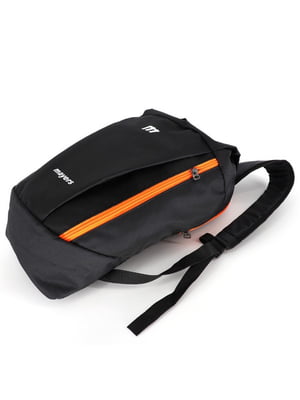 Чорний рюкзак середнього розміру з помаранчевою блискавкою | 6812780