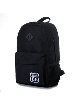 Чорний тканинний рюкзак з малюнком-вишивкою | 6812843