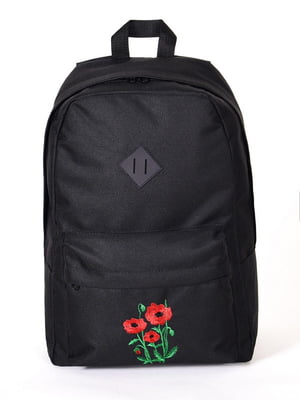 Чорний рюкзак з вишивкою-малюнком | 6812911