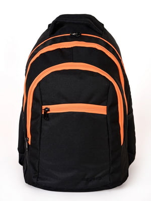 Чорний рюкзак з помаранчевою блискавкою | 6812931