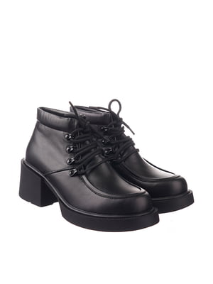 Черные кожаные ботинки | 6813003