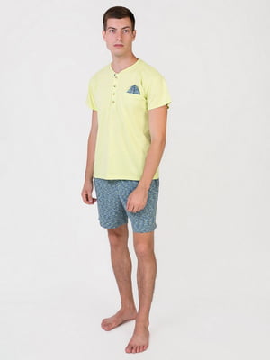 Піжама жовто-синя: футболка та шорти | 6813377