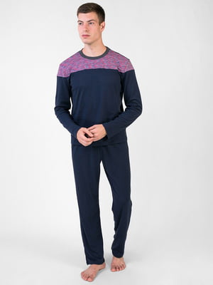 Піжама синя: лонгслів та штани | 6813395