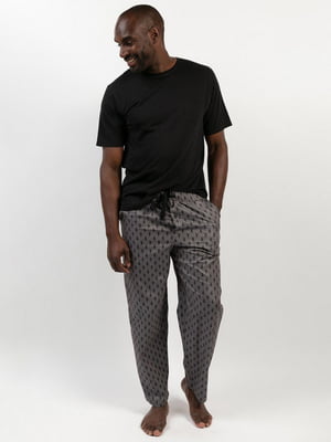Піжама чорно-сіра: футболка та штани | 6813449