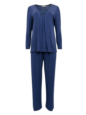 Піжама трикотажна синя: лонгслів та штани | 6815652