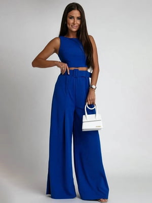 Синій костюм-двійка: топ і штани | 6816483