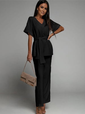 Чорний костюм-двійка: блуза і штани | 6816491