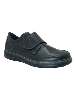 Чорні шкіряні туфлі з застібками-липучками | 6816064