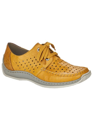 Жовті туфлі на шнурівці | 6816245